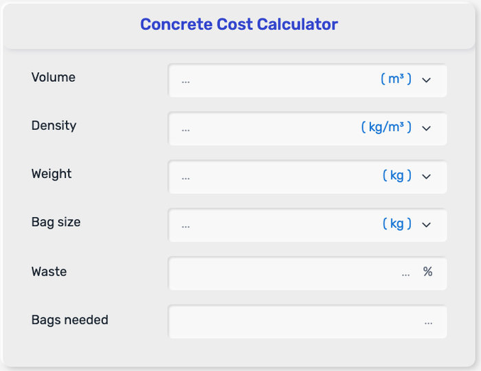 Concrete Cost Calculator